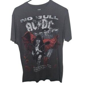AC/DC Rockware Mens No Bull Concert T-Shirt Black Graphic Tee Size M